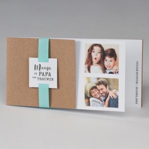 Langwerpige fotokaart kraft met mint