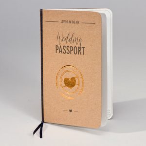 Kraft paspoort met hart in koperfolie - ENG
