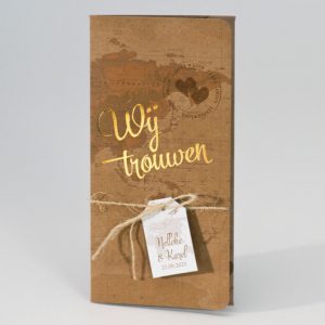 Trouwkaart met landkaart Wij trouwen