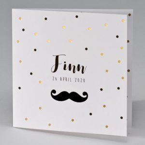 Confettikaart met zwarte snor