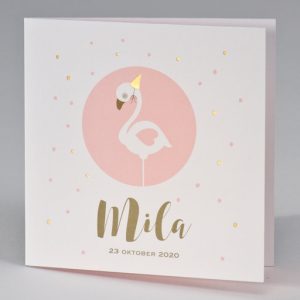 Pink flamingo met confetti