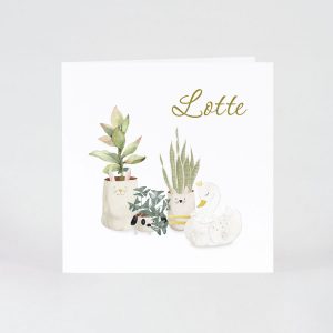 Lief geboortekaartje met zwaan