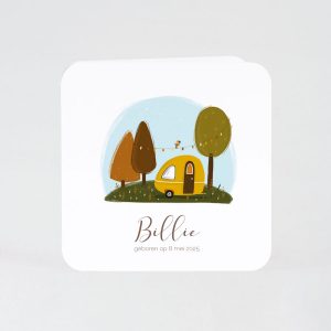 Geboortekaartje met caravan