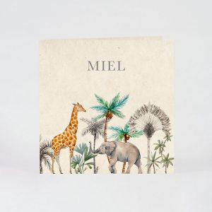 Jungle geboortekaart met vintage look