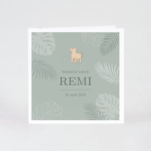 Mix and match geboortekaart junglethema - groen