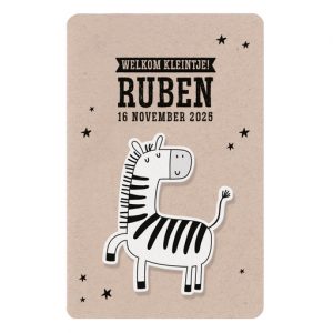 Geboortekaartje - Dieren op kraft