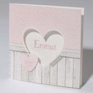 Geboortekaartje Emma hartjes